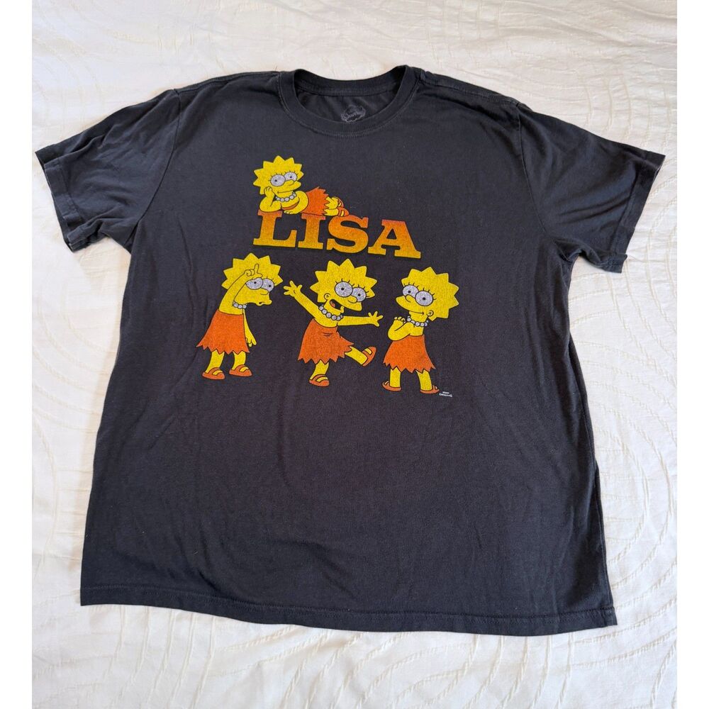 The Simpsons Unisex Medium Black Lisa Simpson T Shirt Mad Engine 20th C Fox